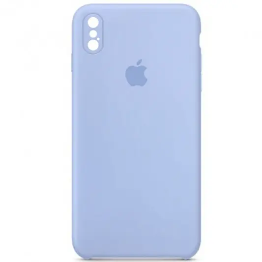 Чехол Silicone Case Square Full Camera Protective (AA) для Apple iPhone X / XS (5.8") Голубой / Lilac Blue