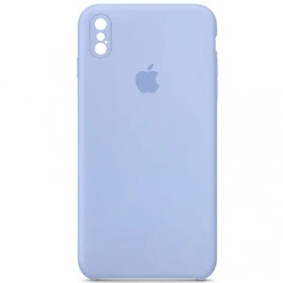 Чехол Silicone Case Square Full Camera Protective (AA) для Apple iPhone X / XS (5.8") Голубой / Lilac Blue
