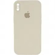 Чехол Silicone Case Square Full Camera Protective (AA) для Apple iPhone XS Max (6.5") Бежевый / Antique White