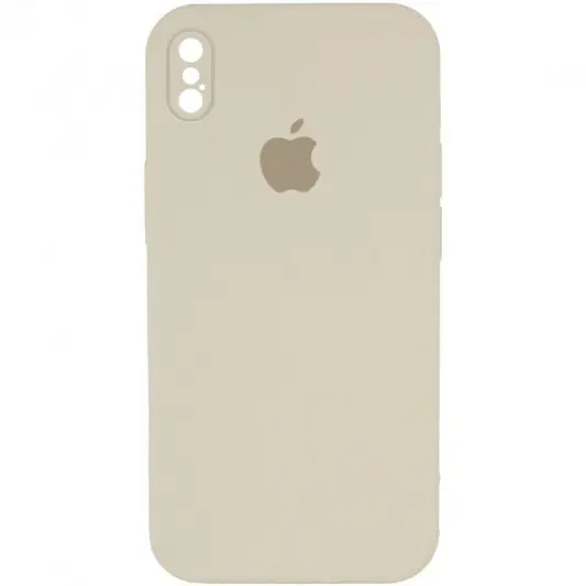 Чехол Silicone Case Square Full Camera Protective (AA) для Apple iPhone XS Max (6.5") Бежевый / Antique White
