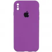 Чехол Silicone Case Square Full Camera Protective (AA) для Apple iPhone XS Max (6.5") Фиолетовый / Grape