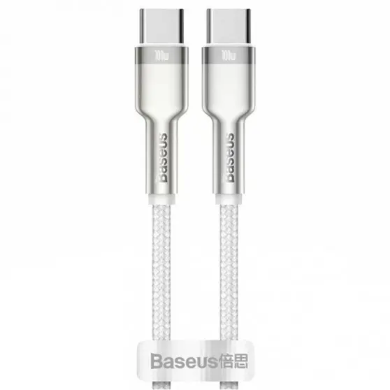 Дата кабель Baseus Cafule Series Metal Type-C to Type-C 100W (1m) (CATJK-C) Білий