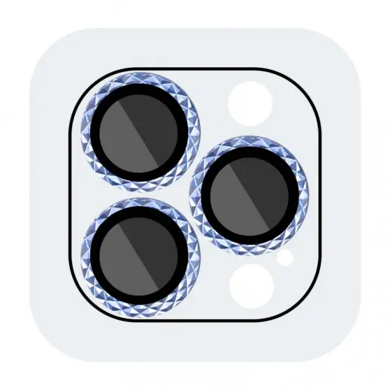 Захисне скло Metal Shine на камеру (в упак.) для Apple iPhone 13 Pro / 13 Pro Max Блакитний / Sierra Blue