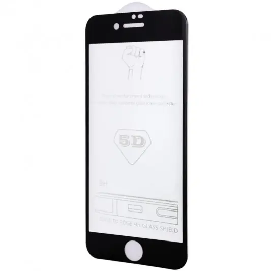 Захисне скло 5D Hard (full glue) (тех.пак) для Apple iPhone 7 / 8 / SE (2020) (4.7") Чорний
