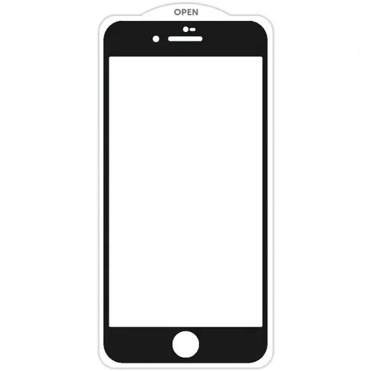 Защитное стекло SKLO 5D (тех.пак) для Apple iPhone 7 / 8 / SE (2020) (4.7") Черный / Белая подложка