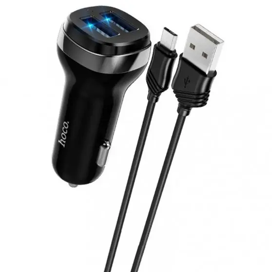 АЗУ Hoco Z40 Superior 2.4A (2USB-A) + кабель USB to MicroUSB Черный