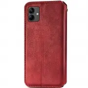 Кожаный чехол книга GETMAN Cubic (PU) для Samsung Galaxy A04, Красный