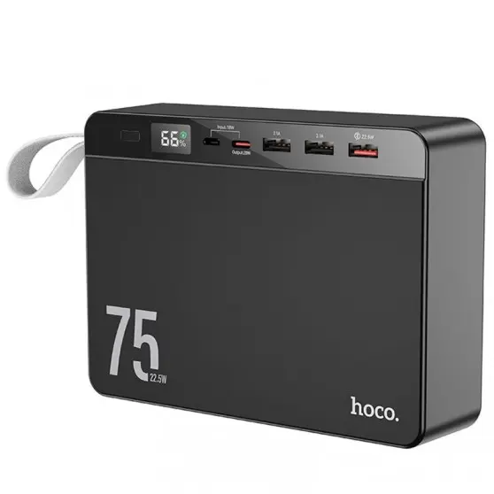 Портативний ЗП Power Bank Hoco J94 Overlord 22.5W 75000 mAh Чорний