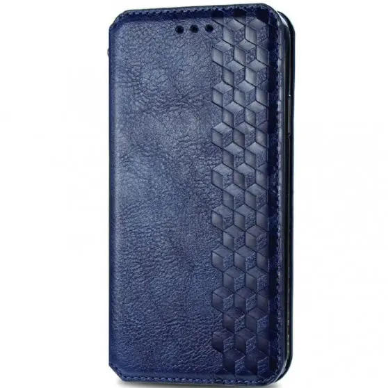 Кожаный чехол-книжка GETMAN Cubic (PU) для Xiaomi Redmi 9C Синий