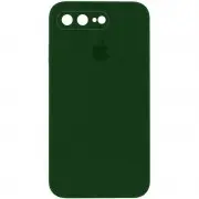 Чохол Silicone Case Square Full Camera Protective (AA) для Apple iPhone 7 plus / 8 plus (5.5") Зелений / Army green