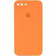 Чехол Silicone Case Square Full Camera Protective (AA) для Apple iPhone 7 plus / 8 plus (5.5") Оранжевый / Papaya