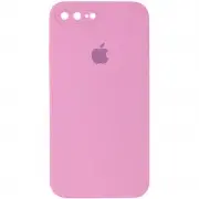 Чохол Silicone Case Square Full Camera Protective (AA) для Apple iPhone 7 plus / 8 plus (5.5") Рожевий / Light pink