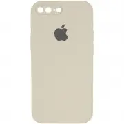 Чохол Silicone Case Square Full Camera Protective (AA) для Apple iPhone 7 plus / 8 plus (5.5") Бежевий / Antique White