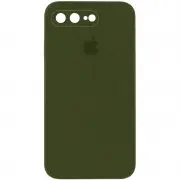 Чохол Silicone Case Square Full Camera Protective (AA) для Apple iPhone 7 plus / 8 plus (5.5") Зелений / Dark Olive