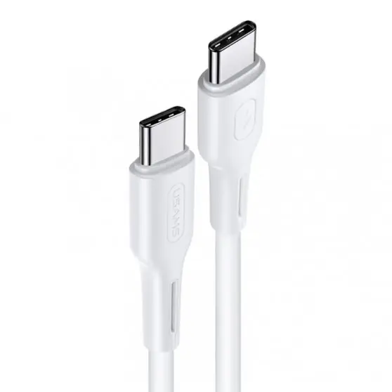 Дата кабель USAMS US-SJ459 U43 Type-C to Type-C 100W PD (1.2m) Білий