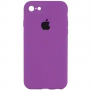 Чохол Silicone Case Square Full Camera Protective (AA) для Apple iPhone 7 / 8 / SE (2020) (4.7") Фіолетовий / Grape