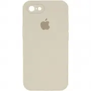 Чохол Silicone Case Square Full Camera Protective (AA) для Apple iPhone 7 / 8 / SE (2020) (4.7") Бежевий / Antique White