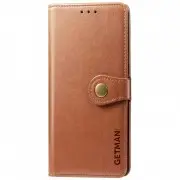 Шкіряний чохол книжка GETMAN Gallant (PU) для Xiaomi Redmi 12C, Коричневий