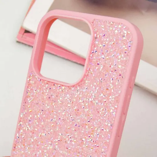 TPU чохол Bling World Rock Diamond для Apple iPhone 12 Pro Max (6.7") Рожевий - зображення 4 