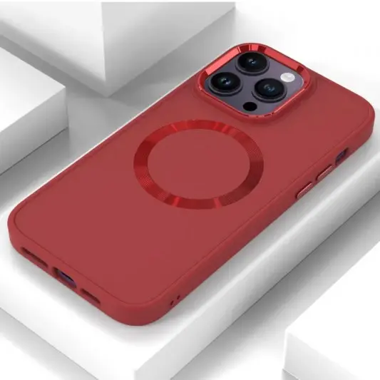 TPU чехол Bonbon Metal Style with MagSafe для Apple iPhone 12 Pro Max (6.7") Красный / Red - изображение 1