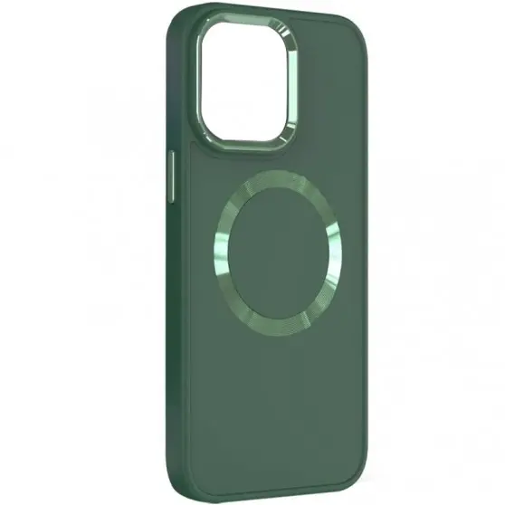 TPU чехол Bonbon Metal Style with MagSafe для Apple iPhone 13 (6.1"), Зеленый / Pine green
