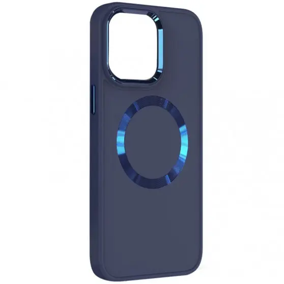 TPU чехол Bonbon Metal Style with MagSafe для Apple iPhone 13 (6.1"), Синий / Cosmos Blue