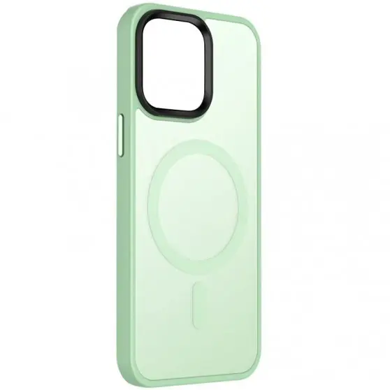 TPU+PC чохол Metal Buttons with MagSafe Colorful для Apple iPhone 14 (6.1") М'ятний / Matcha Green