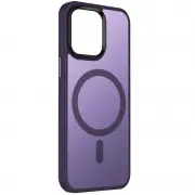 TPU+PC чехол Metal Buttons with MagSafe Colorful для Apple iPhone 14 (6.1") Темно-фиолетовый / Dark Purple