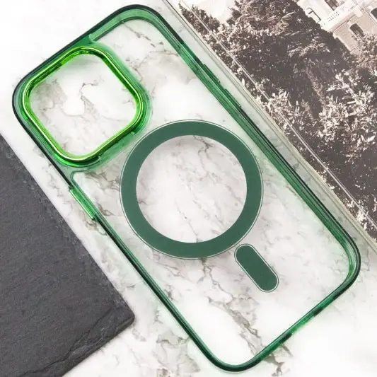 Чохол TPU Iris with MagSafe для Apple iPhone 13 Pro (6.1") Зелений - зображення 4 