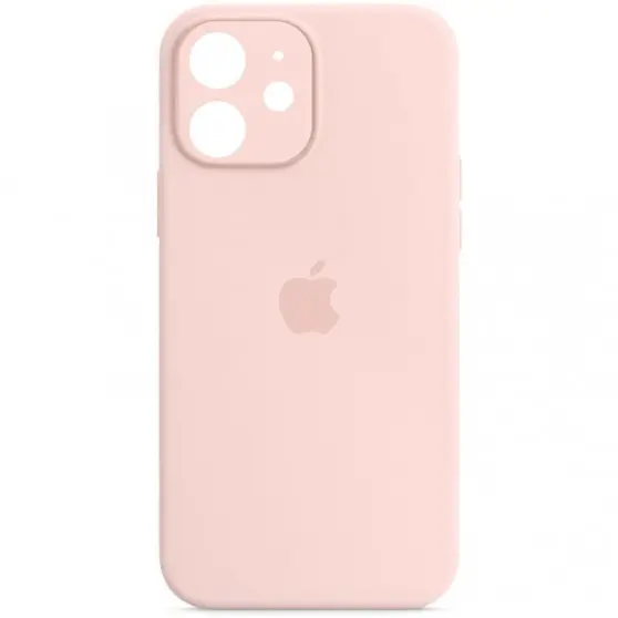 Чохол Silicone Case Full Camera Protective (AA) для Apple iPhone 12 (6.1") Рожевий / Chalk Pink