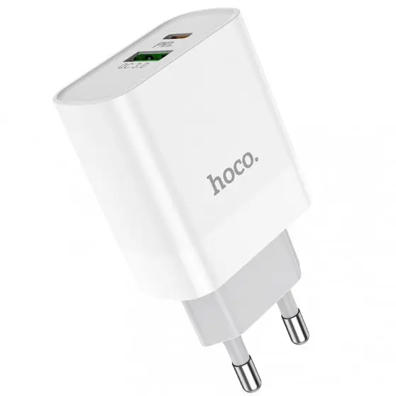 Зарядное устройство HOCO C80A Rapido PD20W+QC3.0 Type-C+USB, Белый