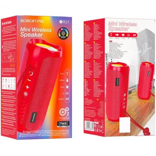 Bluetooth Колонка Borofone BR21 Red - зображення 2 