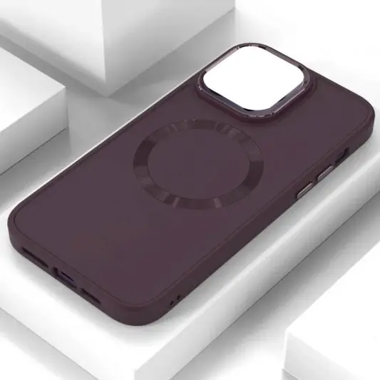 TPU чохол Bonbon Metal Style with MagSafe для Apple iPhone 11 (6.1"), Бордовий / Plum - зображення 1 
