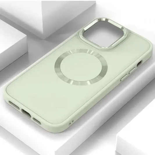 TPU чохол Bonbon Metal Style with MagSafe для Apple iPhone 12 Pro Max (6.7") Білий / White - зображення 1 