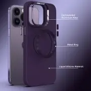TPU чехол Bonbon Metal Style with MagSafe для Apple iPhone 12 Pro Max (6.7"), Фиолетовый / Dark Purple