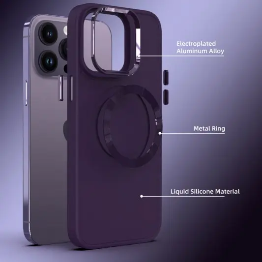 TPU чехол Bonbon Metal Style with MagSafe для Apple iPhone 12 Pro Max (6.7"), Фиолетовый / Dark Purple - изображение 1