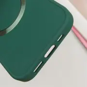 TPU чохол Bonbon Metal Style with MagSafe для Apple iPhone 14 (6.1"), Зелений / Pine green