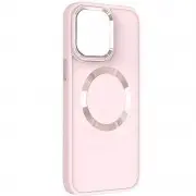 TPU чехол Bonbon Metal Style with MagSafe для Apple iPhone 14 (6.1") Розовый / Light Pink