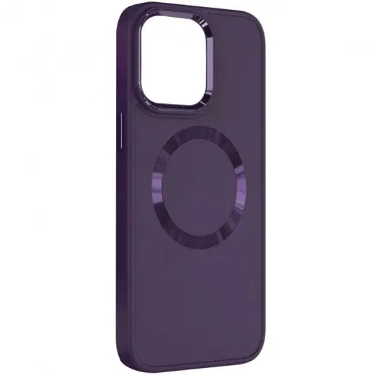 TPU чехол Bonbon Metal Style with MagSafe для Apple iPhone 14 (6.1") Фиолетовый / Dark Purple