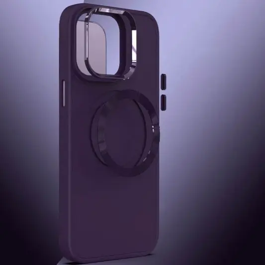 TPU чехол Bonbon Metal Style with MagSafe для Apple iPhone 14 (6.1") Фиолетовый / Dark Purple - изображение 1
