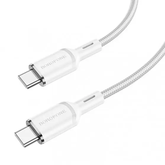 Кабель для телефону Borofone BX90 Cyber Type-C to Type-C (1m), White