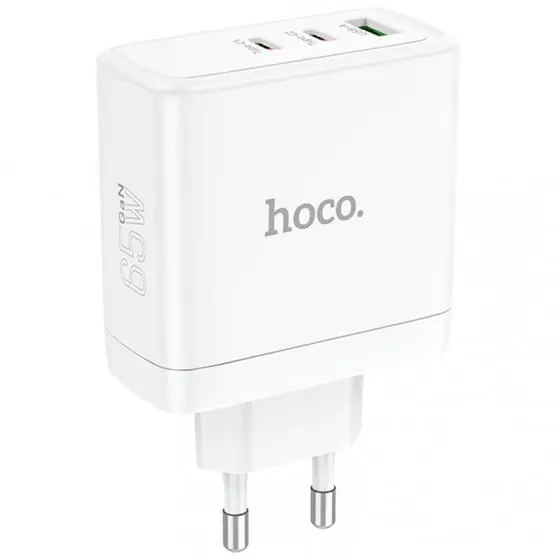 Зарядное устройство Hoco N30 Glory PD65W (2Type-C/1USB), White
