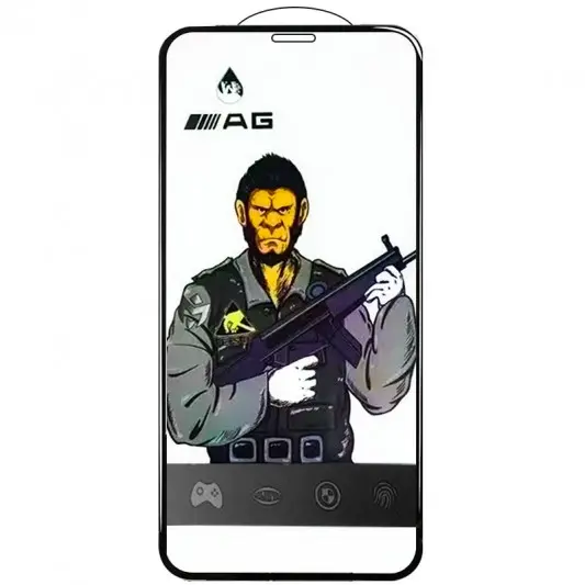 Защитное стекло 5D Anti-static Matte (тех.пак) для Apple iPhone 12 Pro / 12 (6.1") Черный