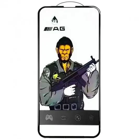Захисне скло 5D Anti-static Matte (тех.пак) для Apple iPhone 13 / 13 Pro / 14 / 16e (6.1") Чорний