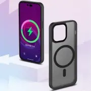 TPU+PC чохол Metal Buttons with MagSafe Colorful для Apple iPhone 12 Pro / 12 (6.1"), Чорний