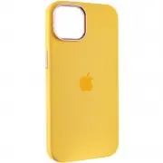 Чехол Silicone Case Metal Buttons (AA) для Apple iPhone 12 Pro Max (6.7") Желтый / Sunglow