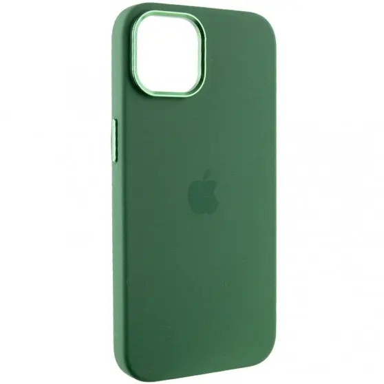 Чехол Silicone Case Metal Buttons (AA) для Apple iPhone 12 Pro Max (6.7") Зеленый / Clover