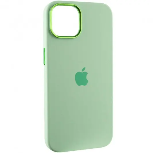 Чехол Silicone Case Metal Buttons (AA) для Apple iPhone 12 Pro Max (6.7") Зеленый / Pistachio