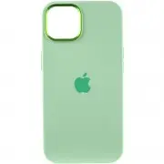 Чехол Silicone Case Metal Buttons (AA) для Apple iPhone 12 Pro Max (6.7"), Зеленый / Pistachio