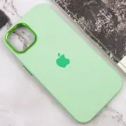 Чехол Silicone Case Metal Buttons (AA) для Apple iPhone 12 Pro Max (6.7"), Зеленый / Pistachio